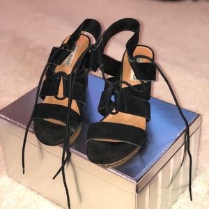Steve Madden Suede Block Strappy Heel Sandals